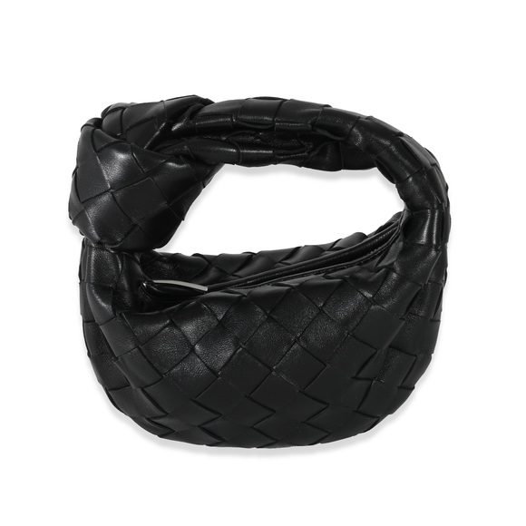 Bottega Veneta Handbags - Bottega Veneta Black Intrecciato Lambskin Candy Jodie